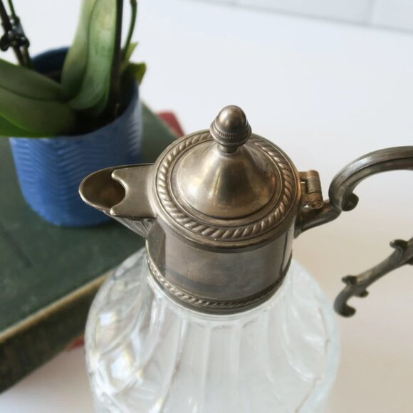 Vintage Glass and Silver Plated Pitcher/Carafe - Picture 2 of 4